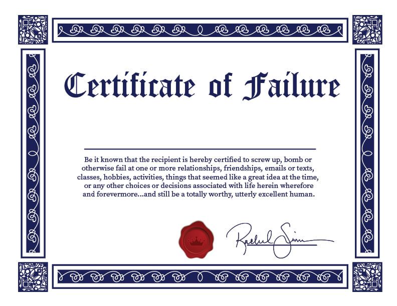 ADHF Certificate example.